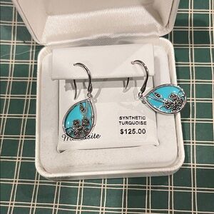 Kohl's Silver and Turquoise Teardrop Earrings